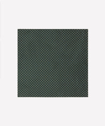 Green & Neutral Polka Dot Silk Pocket Square