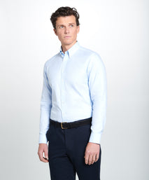 Pale Blue Tailored Fit Smart Casual Button Down Weekend Oxford Shirt