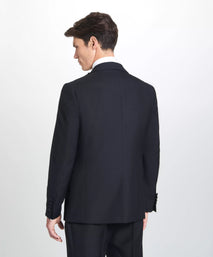 Black Tailored Fit Merino Wool Evening Jacket
