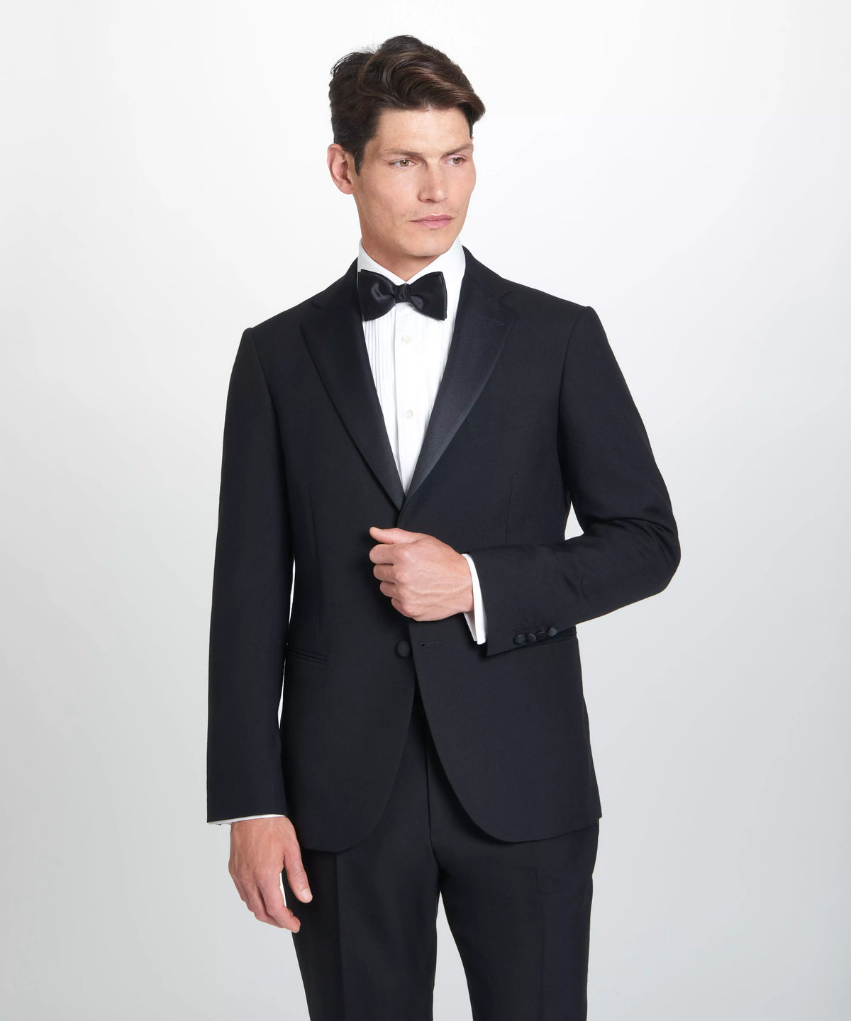 Black Tailored Fit Merino Wool Evening Jacket
