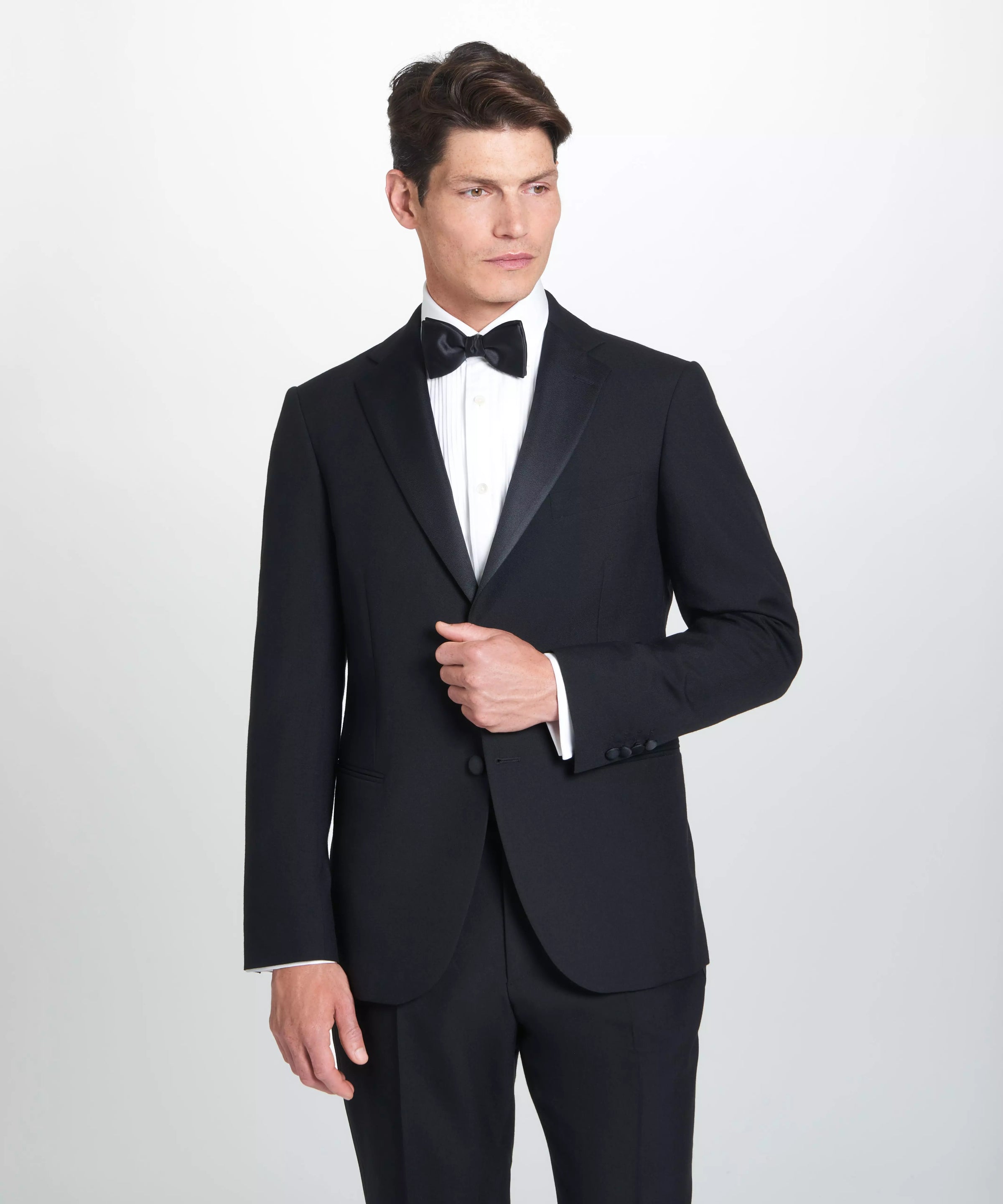 Black Tailored Fit Merino Wool Evening Jacket