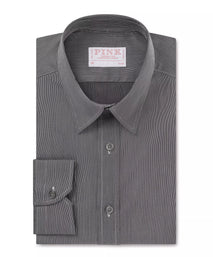 Black & White Slim Fit Smart Casual Fine Stripe Stretch Shirt